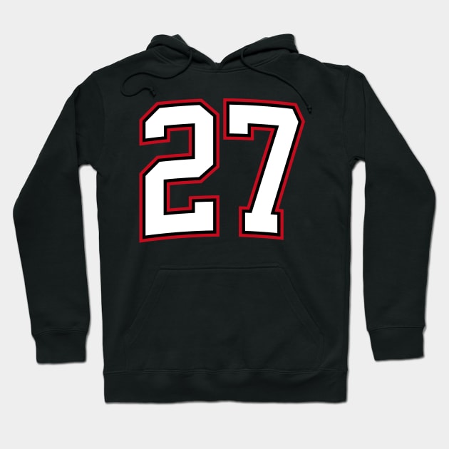 Number Twenty Seven 27 Hoodie by cowyark rubbark